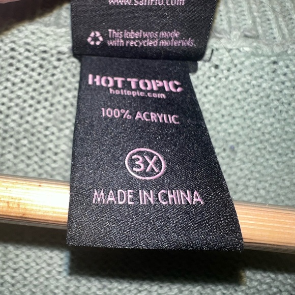 Hot Topic Sage Green Sanrio Hello Kitty Mushroom Embroidered Cardigan - Picture 3 of 7